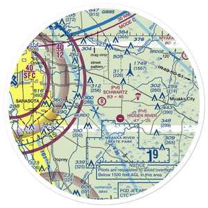 Schwartz Farms Inc Airport (4FL8) VFR Sectional Sticker (30 mile)