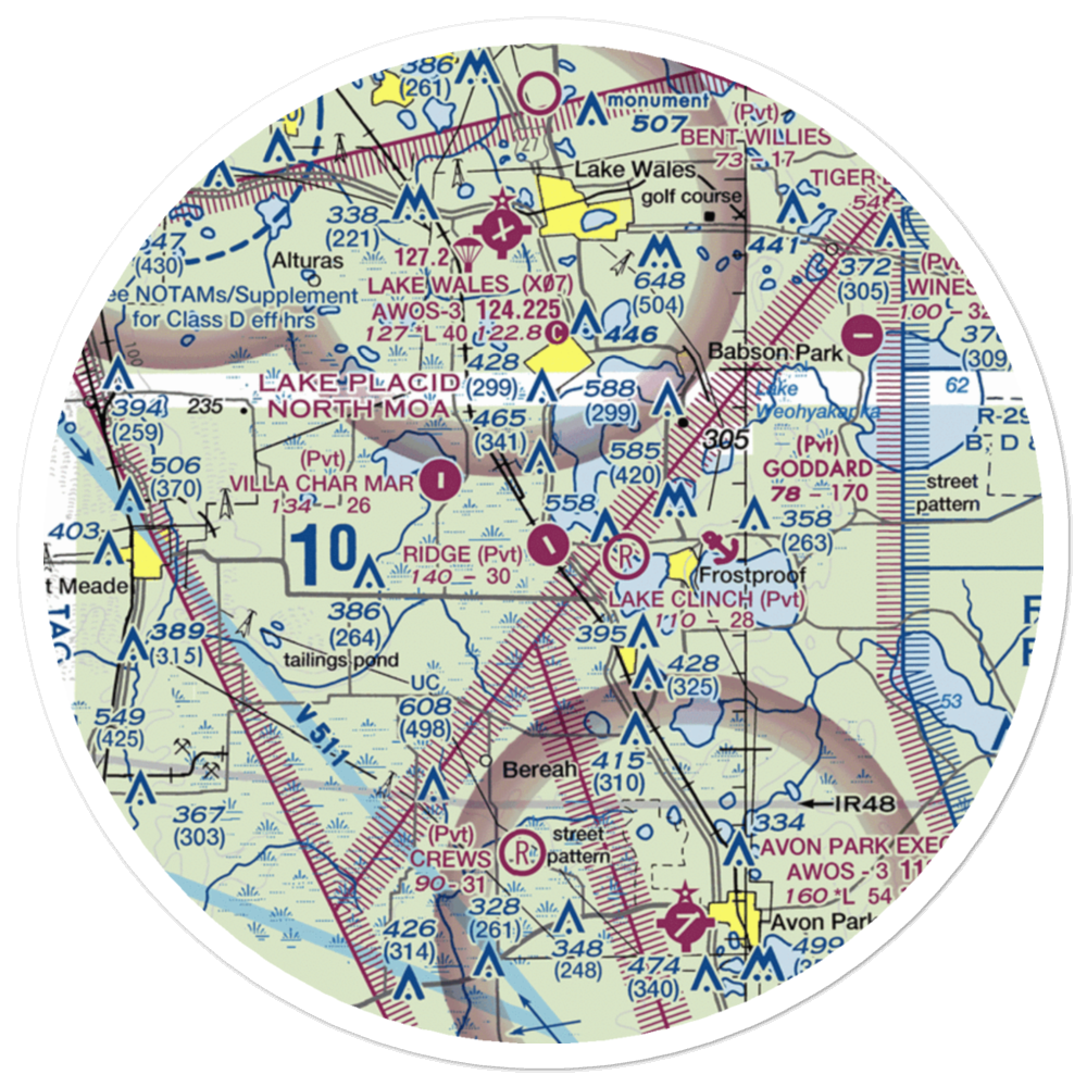 Ridge Landing Airport (4FL5) VFR Sectional Sticker (30 mile) 