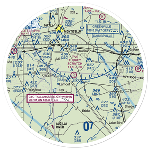 Turkey Scratch Plantation Airport (4FL0) VFR Sectional Sticker (30 mile)