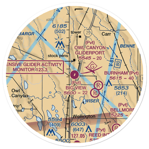 Owl Canyon Gliderport (4CO2) VFR Sectional Sticker (20 mile)