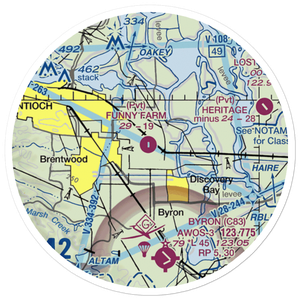 Funny Farm Airport (4CA2) VFR Sectional Sticker (20 mile)