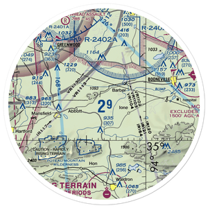 Worth James Ranch Airport (4AR7) VFR Sectional Sticker (30 mile)