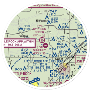 Shurley Field Airport (4AR1) VFR Sectional Sticker (20 mile)