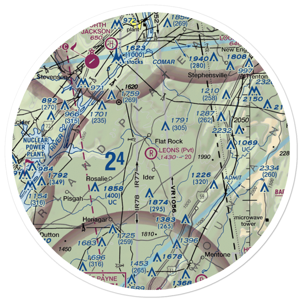 Leon's Landing Airport (4AL7) VFR Sectional Sticker (30 mile) 