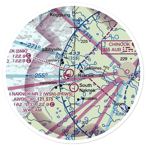 Tibbetts Airport (4AK9) VFR Sectional Sticker (20 mile)