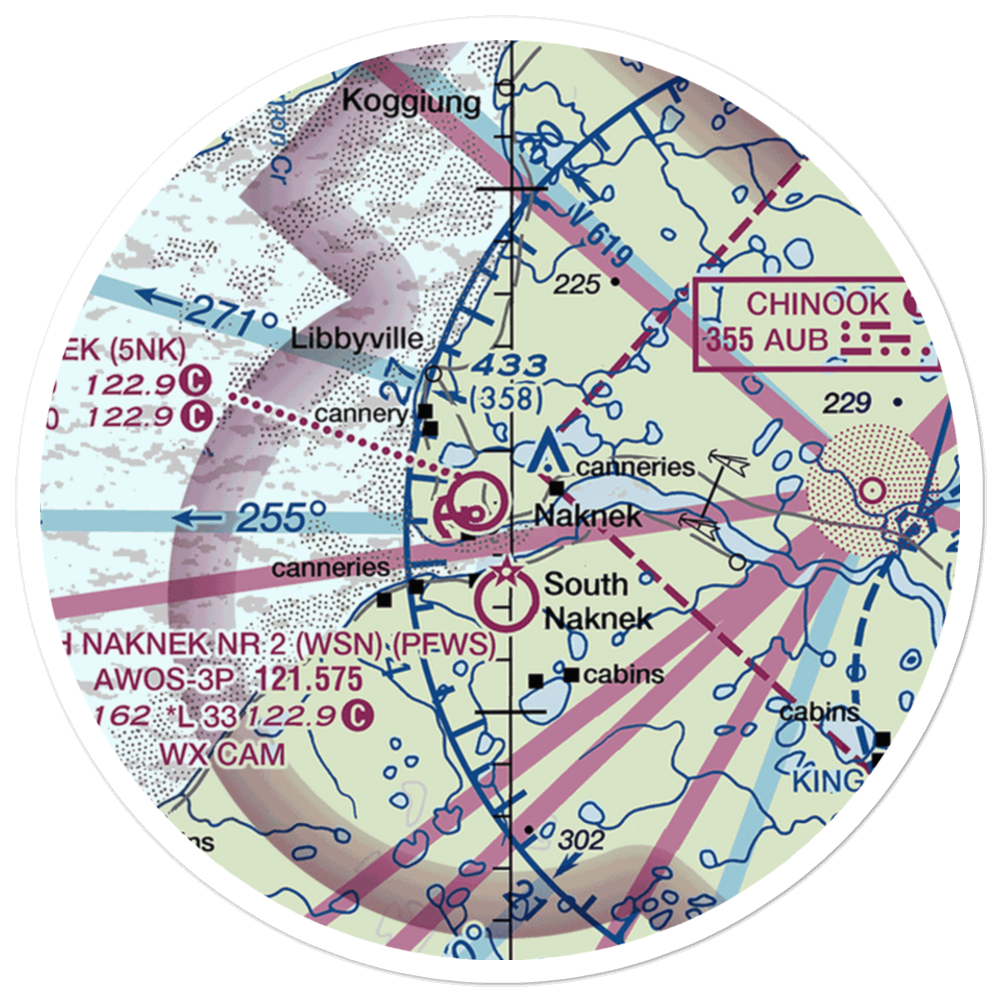 Tibbetts Airport (4AK9) VFR Sectional Sticker (20 mile) 