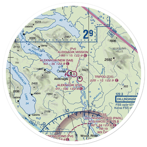 Aleknagik Mission Lodge Airport (4AK7) VFR Sectional Sticker (30 mile)
