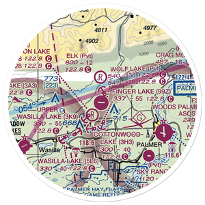 Wolf Lake Airport (4AK6) VFR Sectional Sticker (20 mile)