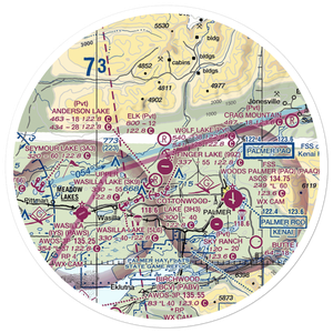 Wolf Lake Airport (4AK6) VFR Sectional Sticker (30 mile)