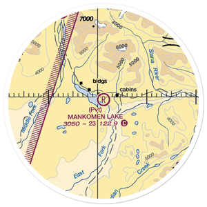 Mankomen Lake Airport (4AK5) VFR Sectional Sticker (20 mile)