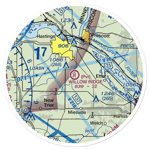 Willow Ridge Airport (49MN) VFR Sectional Sticker (20 mile)