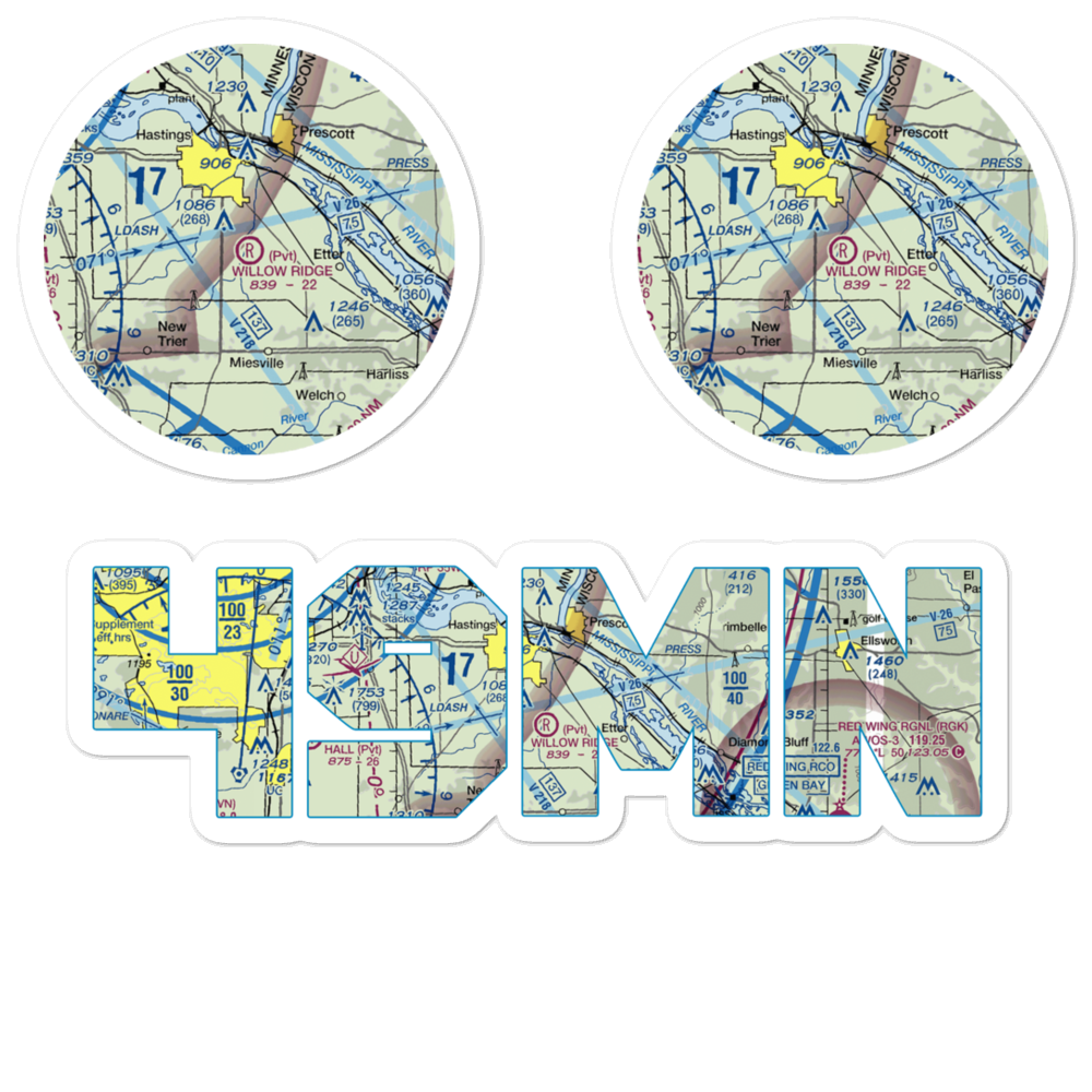 Willow Ridge Airport (49MN) VFR Sectional Sticker Pack 