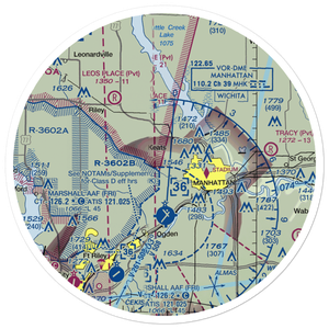 N & N Airport (49KS) VFR Sectional Sticker (30 mile)