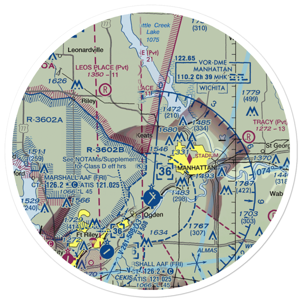 N & N Airport (49KS) VFR Sectional Sticker (30 mile) 