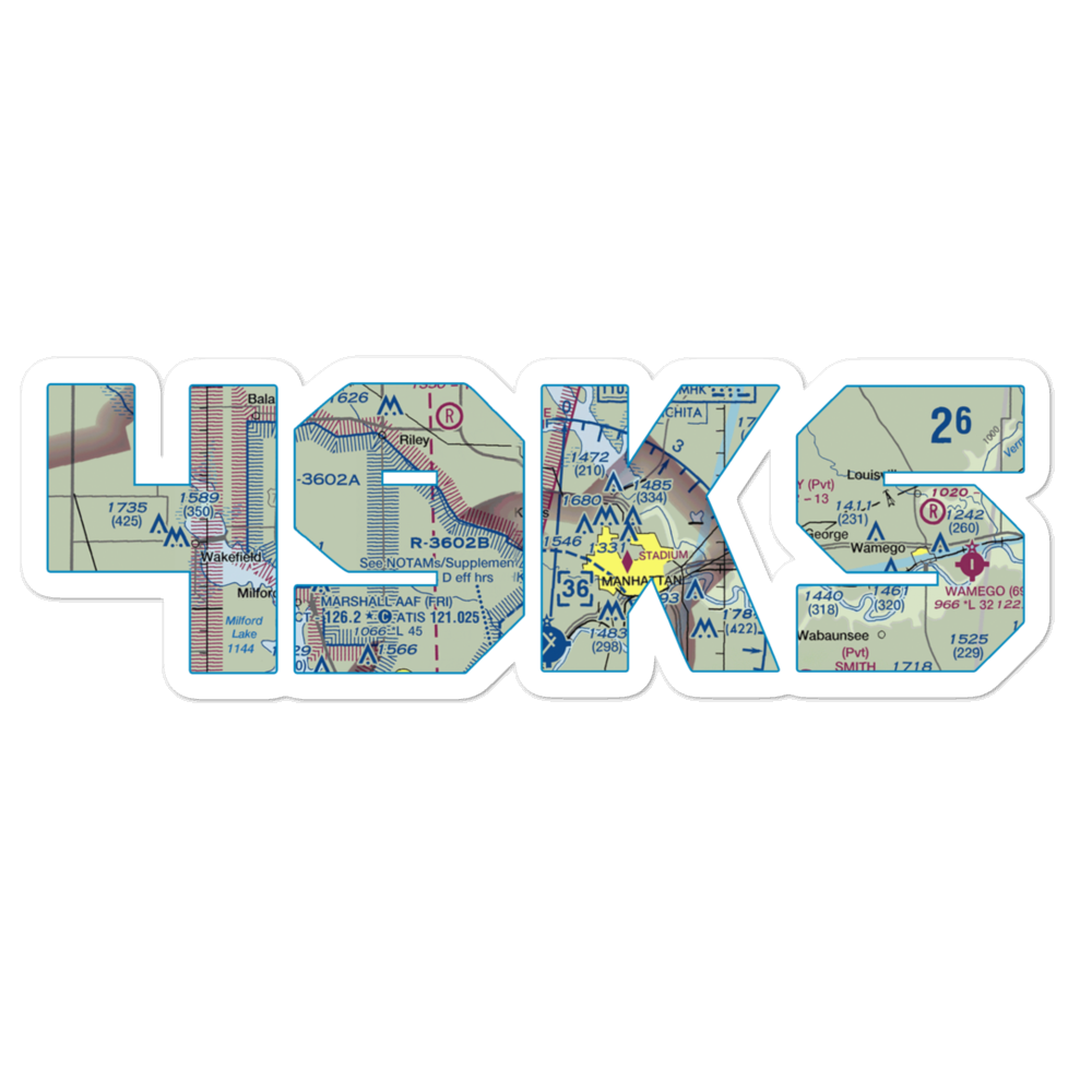N & N Airport (49KS) VFR Sectional Sticker 