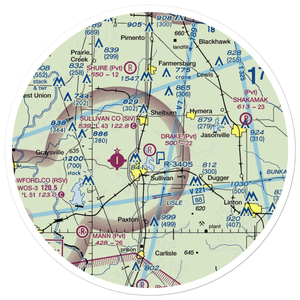 Drake Airport (49IN) VFR Sectional Sticker (30 mile)