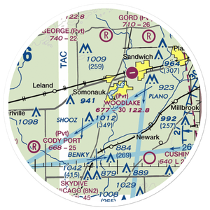 Walnut Creek Airport (49IL) VFR Sectional Sticker (20 mile)