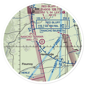 Rancho Tehama Airport (49CN) VFR Sectional Sticker (20 mile)