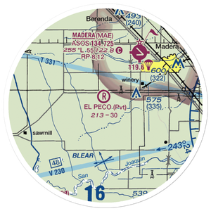 El Peco Ranch Airport (49CL) VFR Sectional Sticker (20 mile)