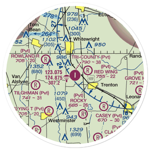 Tri-County Aerodrome (48TX) VFR Sectional Sticker (20 mile)