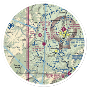 Lookingglass Airport (48OR) VFR Sectional Sticker (30 mile)