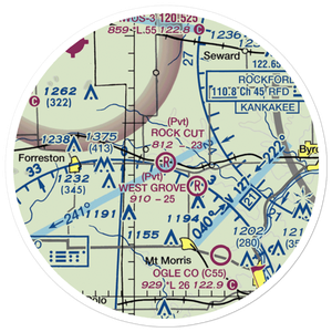 Rock Cut Farms Airport (48LL) VFR Sectional Sticker (20 mile)