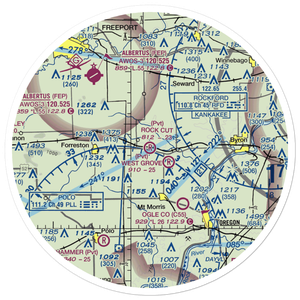 Rock Cut Farms Airport (48LL) VFR Sectional Sticker (30 mile)