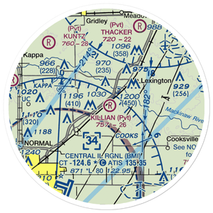P.J. Killian Airport (48IS) VFR Sectional Sticker (20 mile)