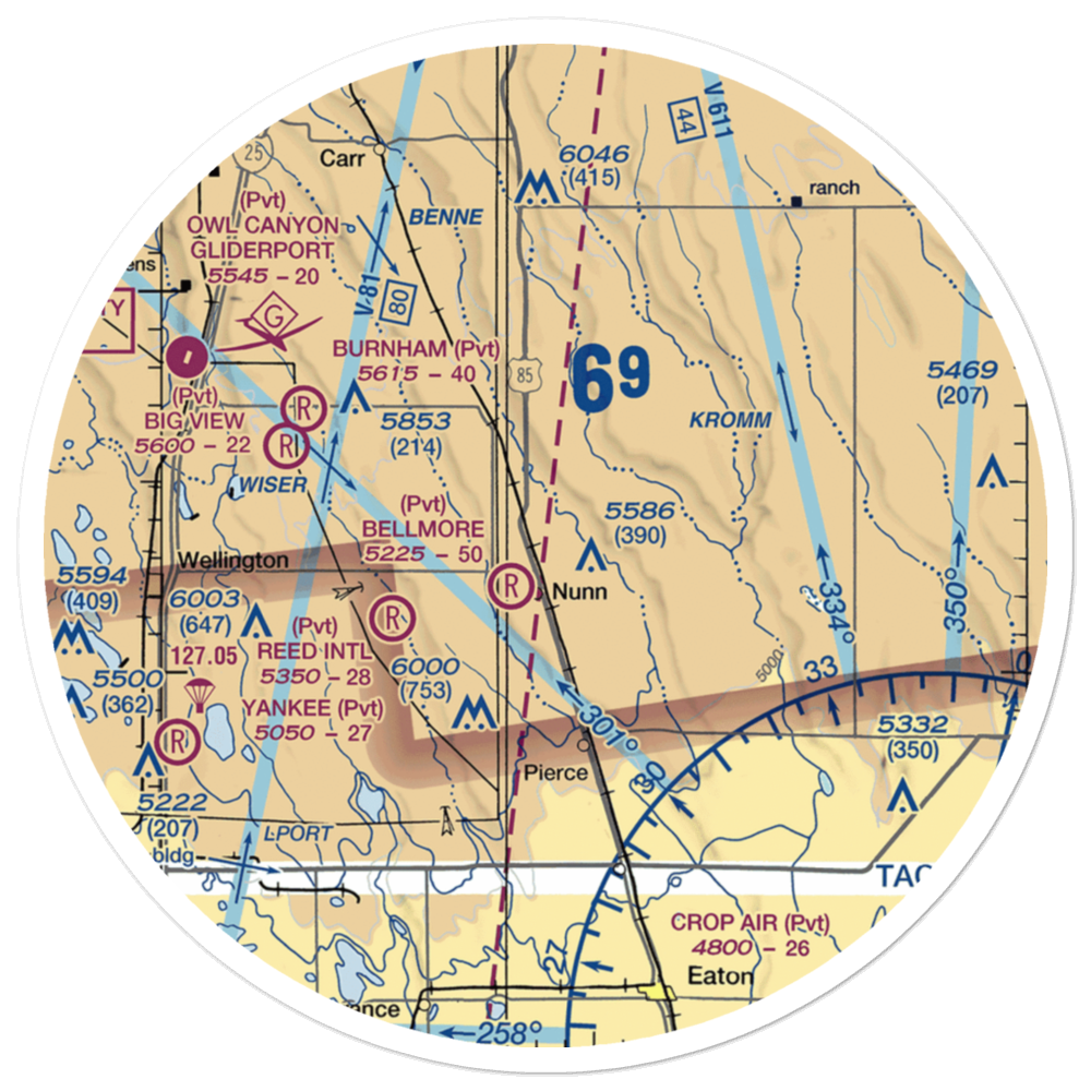 Shaull Farm Airstrip (48CO) VFR Sectional Sticker (30 mile) 