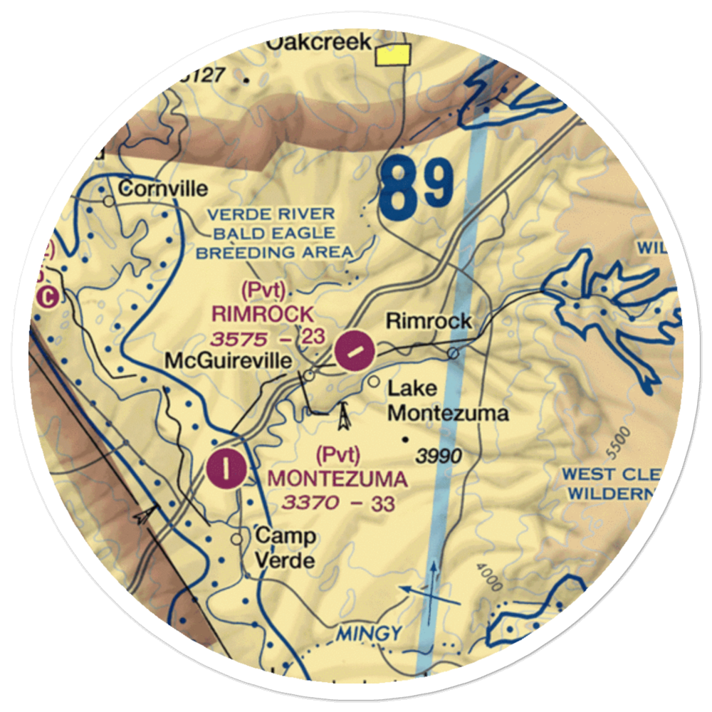 Rimrock Airport (48AZ) VFR Sectional Sticker (20 mile) 
