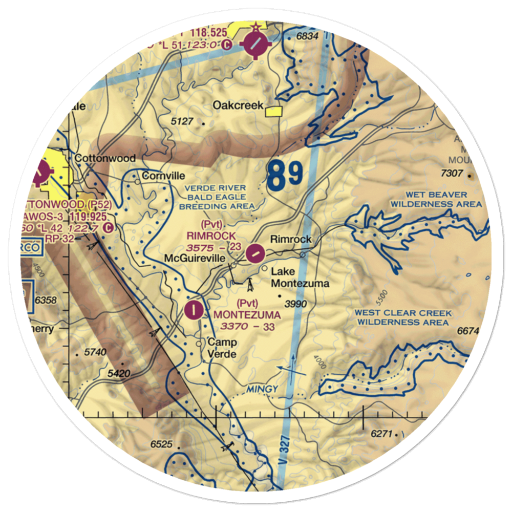 Rimrock Airport (48AZ) VFR Sectional Sticker (30 mile) 