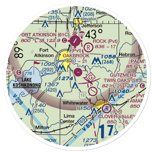 Oakbrook Airport (47WI) VFR Sectional Sticker (20 mile)