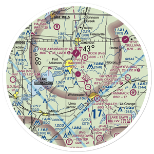 Oakbrook Airport (47WI) VFR Sectional Sticker (30 mile)
