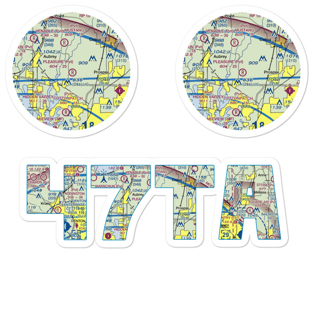 Pleasure Field (47TA) VFR Sectional Sticker Pack 