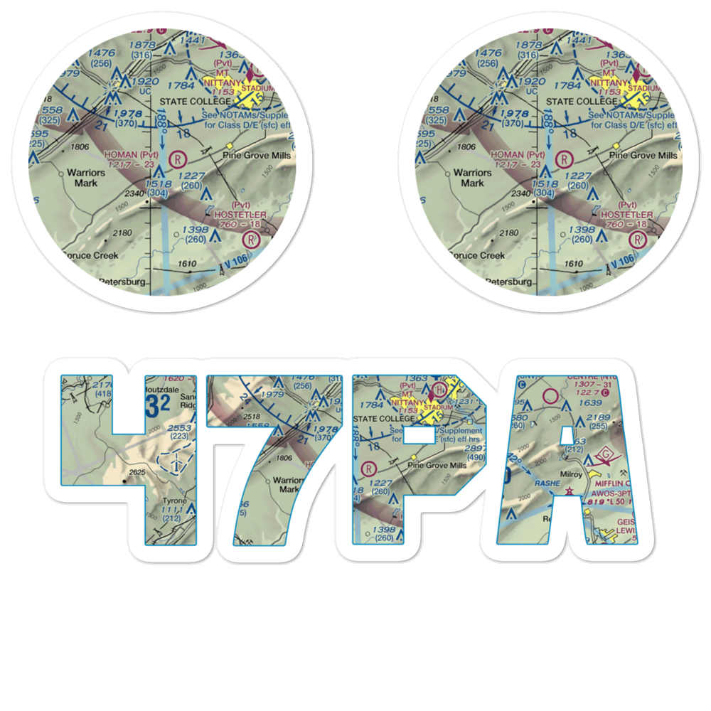 Homan Airport (47PA) VFR Sectional Sticker Pack 