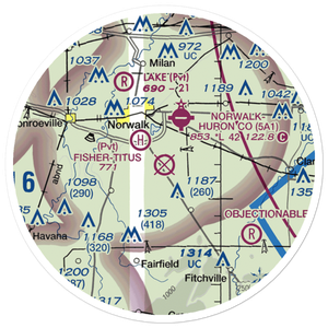 Chapin Airport (47OH) VFR Sectional Sticker (20 mile)