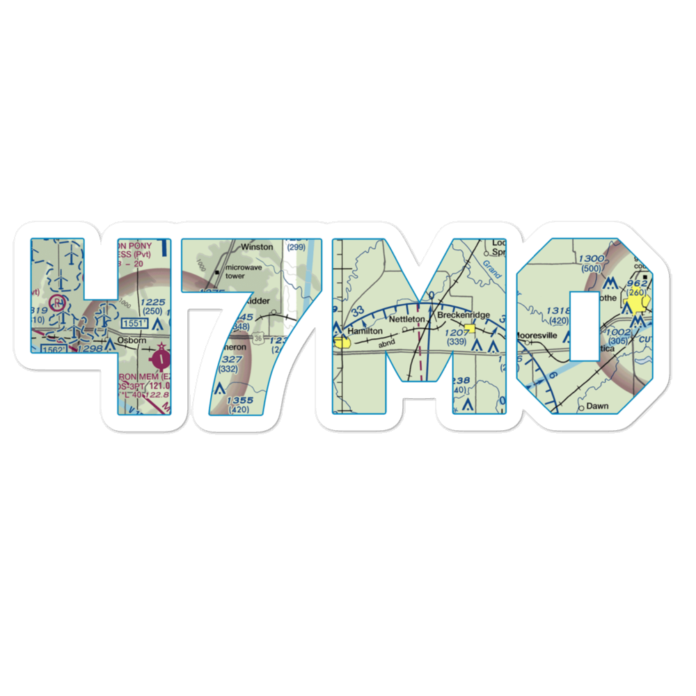 Cliff Scott Airport (47MO) VFR Sectional Sticker 