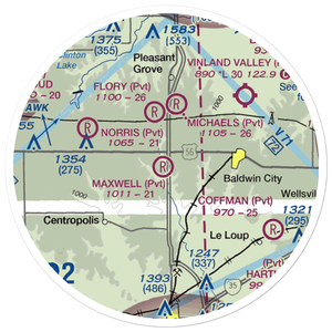 Maxwell Airport (47KS) VFR Sectional Sticker (20 mile)
