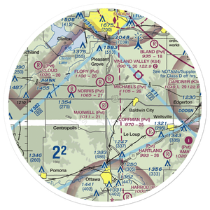 Maxwell Airport (47KS) VFR Sectional Sticker (30 mile)