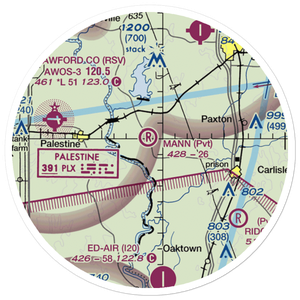 Mann Airport (47IN) VFR Sectional Sticker (20 mile)