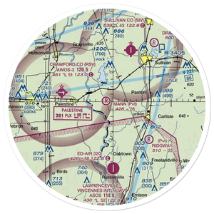 Mann Airport (47IN) VFR Sectional Sticker (30 mile)