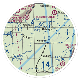 Godbee RLA Restricted Landing Area (47IL) VFR Sectional Sticker (20 mile)