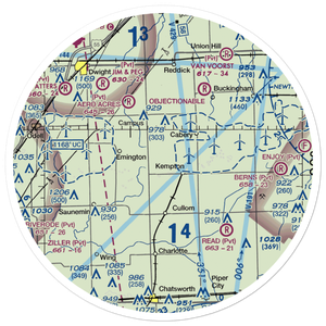 Godbee RLA Restricted Landing Area (47IL) VFR Sectional Sticker (30 mile)