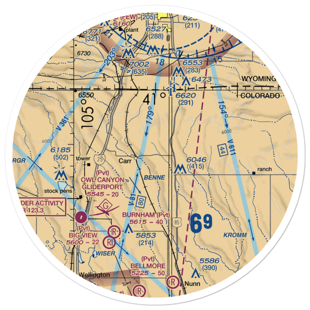Mile Hi Airport (47CO) VFR Sectional Sticker (30 mile) 
