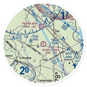Byrd Creek Airport (46VA) VFR Sectional Sticker (20 mile)