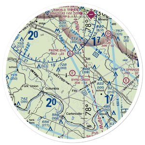 Byrd Creek Airport (46VA) VFR Sectional Sticker (30 mile)