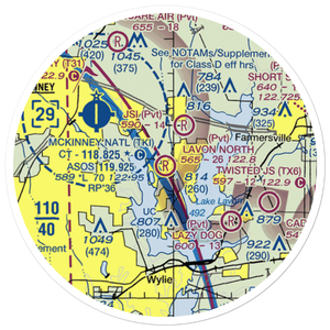 Lavon North Airport (46TS) VFR Sectional Sticker (20 mile)