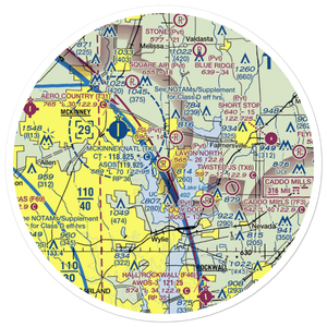 Lavon North Airport (46TS) VFR Sectional Sticker (30 mile)