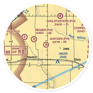 Jantzen Airport (46NE) VFR Sectional Sticker (20 mile)