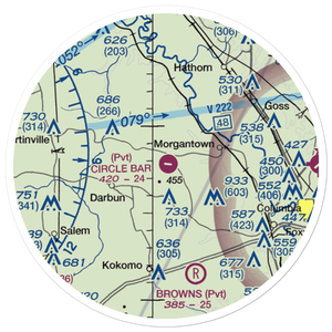 Circle Bar Ranch Airport (46MS) VFR Sectional Sticker (20 mile)